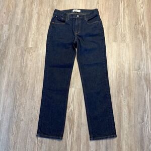 Abercrombie & Fitch Womens 26 Short 90's Straight Mid Rise Dark Wash Jeans